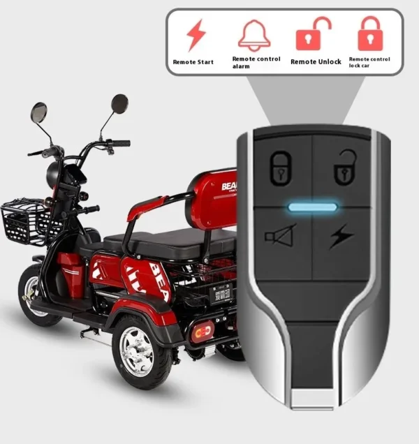 GHAZI Mobility 3 wheel E-Trike – 700W, 48V20Ah, 3-seater 2 adult &1 baby