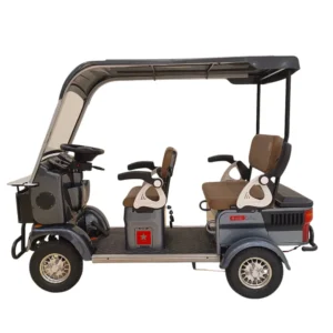 t13_Gray_aa.webp T13 Eco Size 4-Wheel 3-Seat Electric Golf Cart | Music Speakers & Reverse Mode | GHAZI BICyCLE